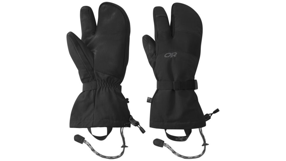 Outdoor Research Highcamp 3-Finger Gloves - Mens, Black, Medium, 2680550001007