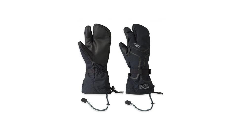 Outdoor Research Highcamp 3-Finger Gloves - Mens-Black-X-Large