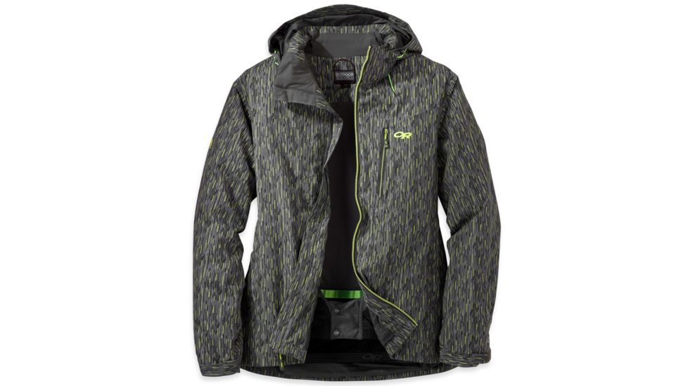 Outdoor Research Igneo Jacket - Mens-Pewter/Lemongrass Print-Large