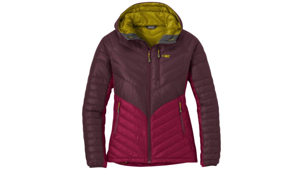 Outdoor Research Illuminate Down Hoody - Womens, Cacao/Beet, Small, 2681081592006