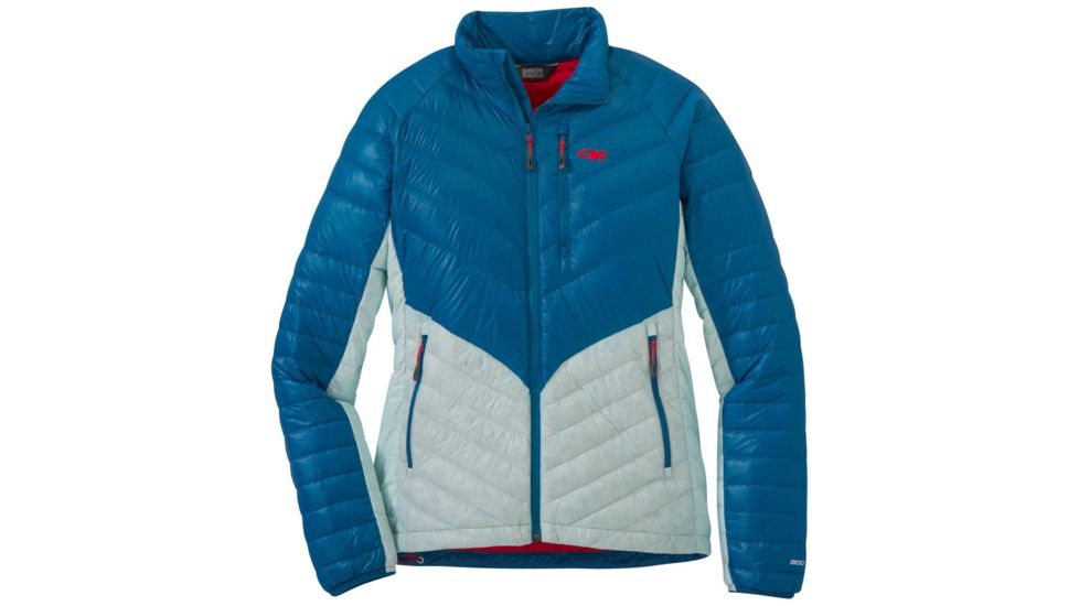Outdoor Research Illuminate Down Jacket - Womens, Celestial Blue/Waterfall, Medium, 2681091598007