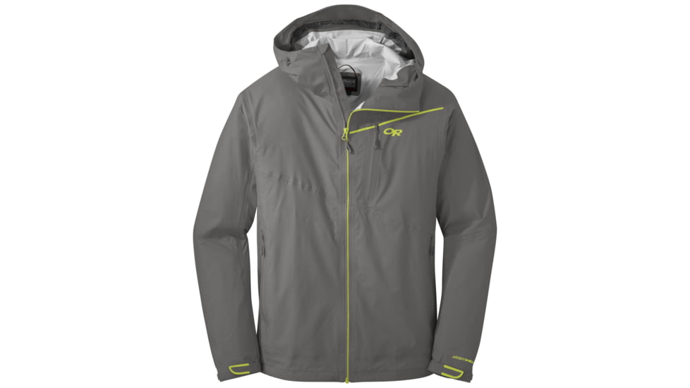 Outdoor Research Interstellar Jacket, Men's, Pewter/Lemongrass, XL 264419-pt/lemgr-XL