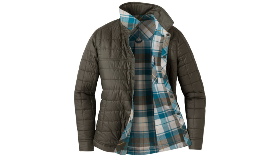 Outdoor Research Kalaloch Reversible Shirt Jac - Womens, Peacock Plaid, XS, 2681341414005