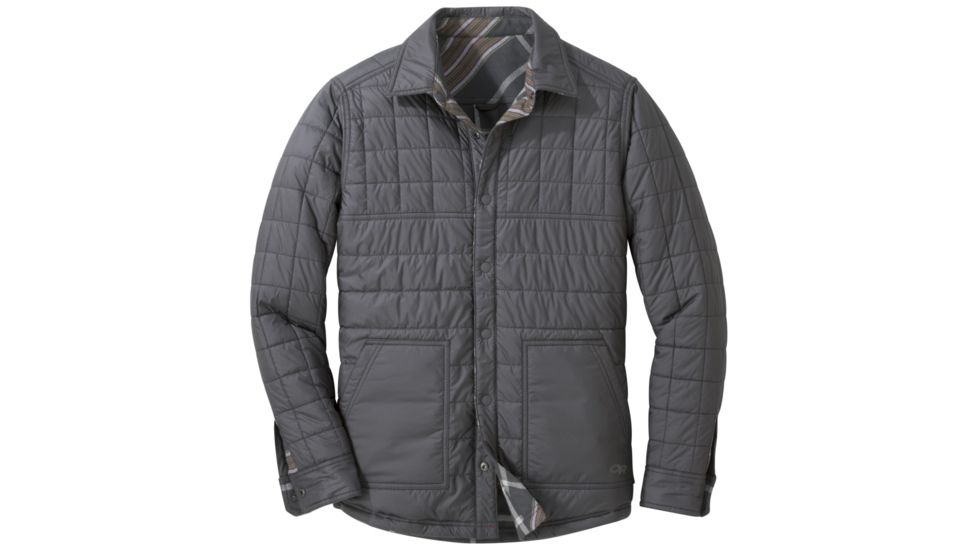 Outdoor Research Kalaloch Reversible Shirt Jacket - Mens, Storm Plaid, Small, 2681131398006