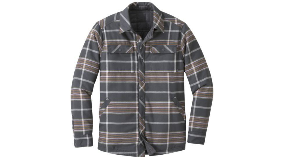 Outdoor Research Kalaloch Reversible Shirt Jacket - Mens, Storm Plaid, Small, 2681131398006