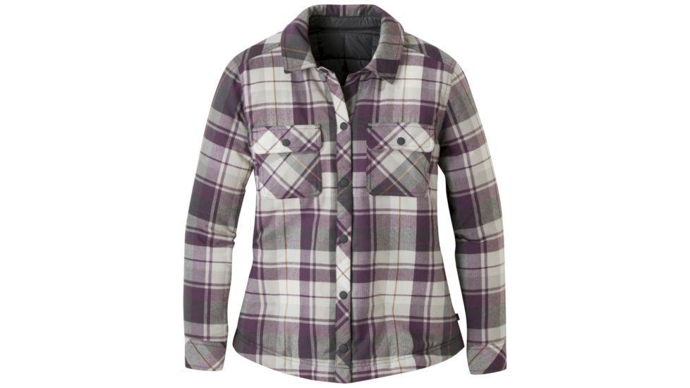 Outdoor Research Kalaloch Reversible Shirt Jacket - Womens, Pacific Plum Plaid, Extra Small, 2681341415005