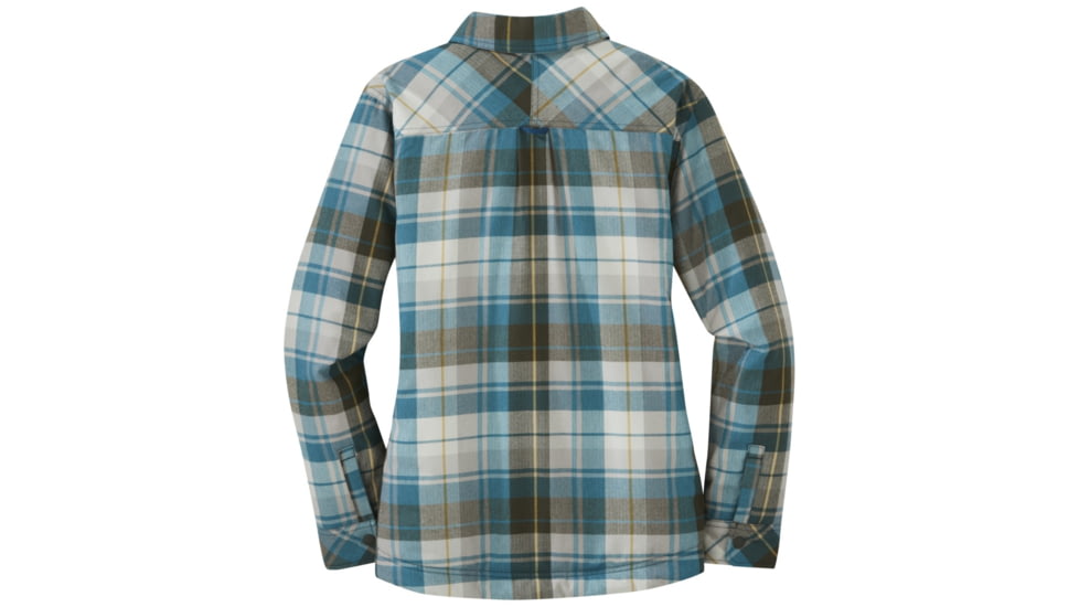 Outdoor Research Kalaloch Reversible Shirt Jacket - Womens, Peacock Plaid, Small, 2681341414006