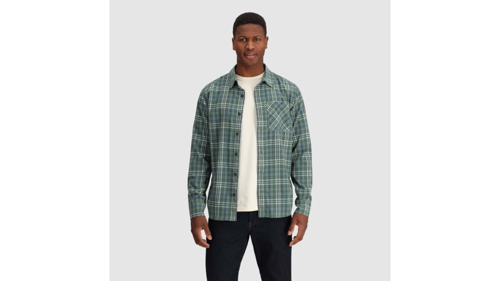 Outdoor Research Kulshan Flannel Shirt - Mens, Balsam, Medium, 3000910765007
