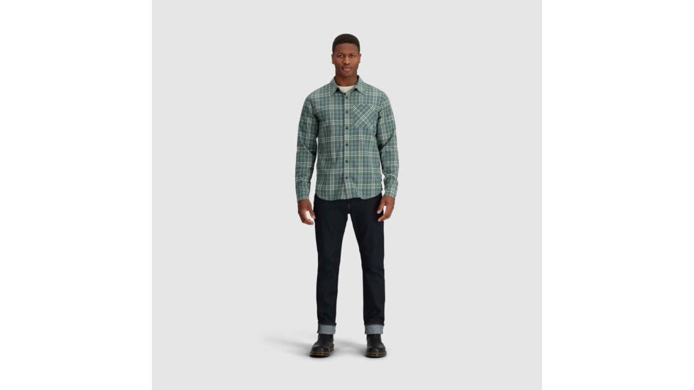 Outdoor Research Kulshan Flannel Shirt - Mens, Balsam, Medium, 3000910765007