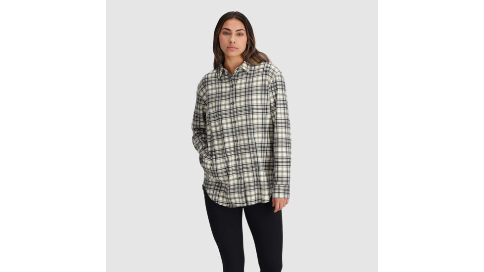 Outdoor Research Kulshan Flannel Shirt - Womens, Bone, Small, 3001110003006