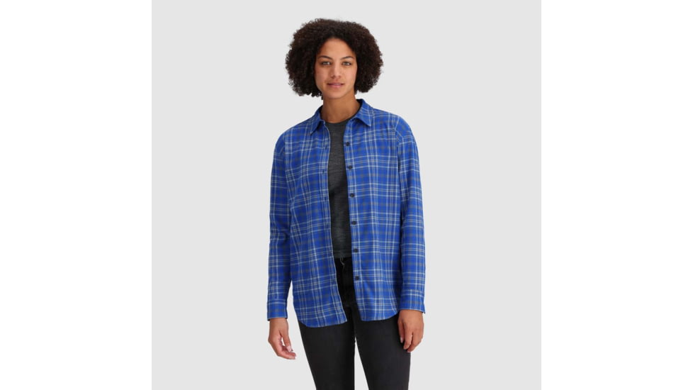 Outdoor Research Kulshan Flannel Shirt - Womens, Topaz, Extra Large, 3001112452009