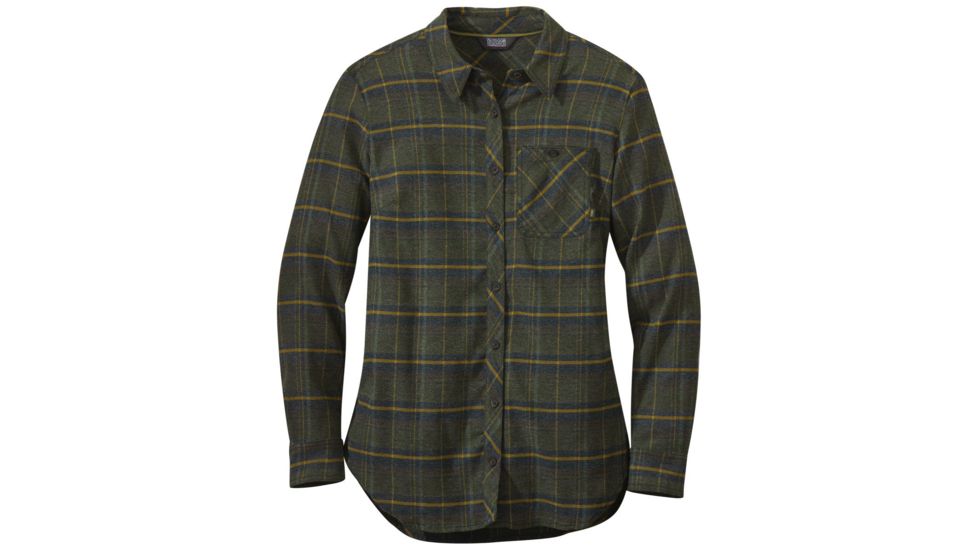Outdoor Research Kulshan Flannel Tunic - Womens, Forest, Extra Small, 2714910600005
