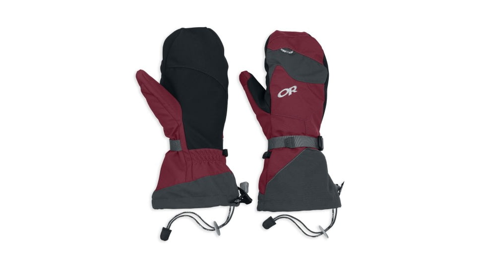 Outdoor Research Meteor Mitts - Men's-Small-Retro Red/Charcoal