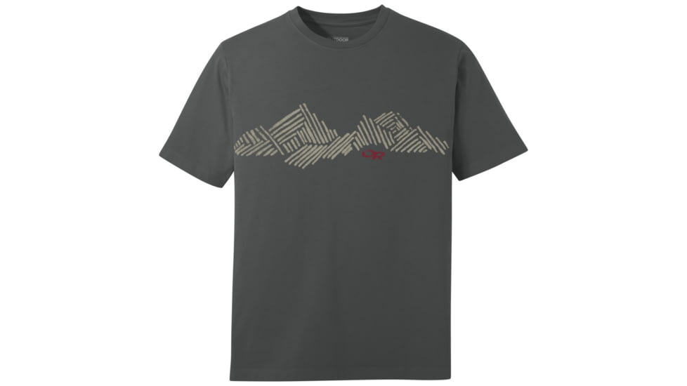 Outdoor Research Mountain Stripe Tee, Mens, Charcoal, XL, 265930-charcoal-XL
