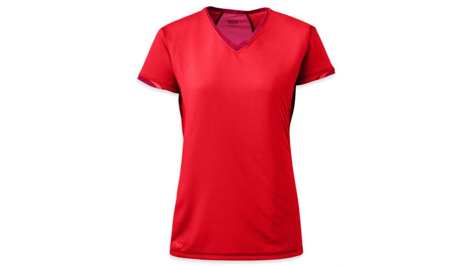 Octane Short Sleeve Tee - Womens-Flame/Scarlet-Large