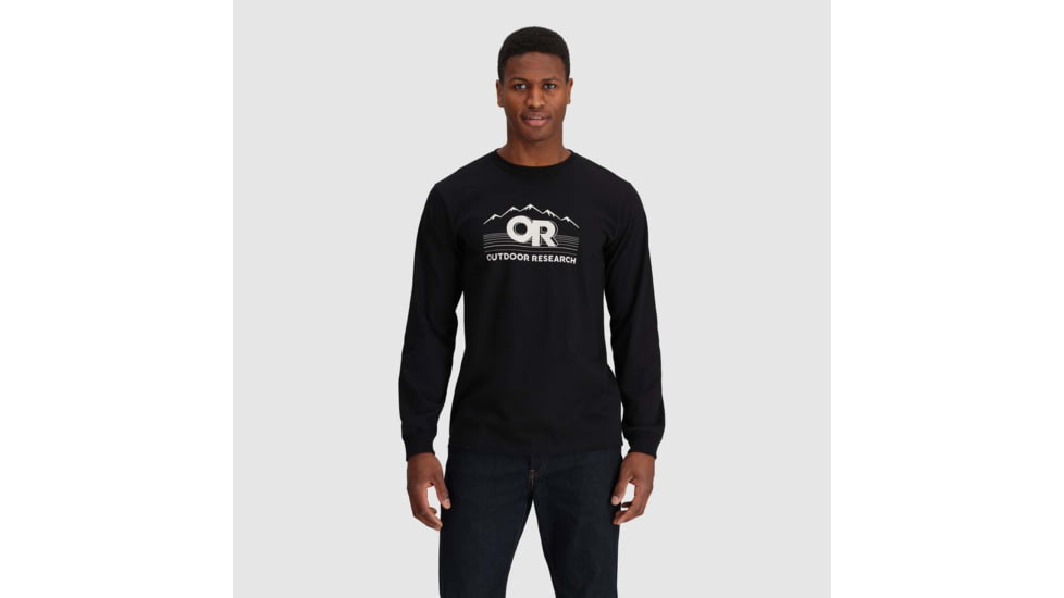 Outdoor Research OR Advocate Long Sleeve Tee, Black/White, Extra Large, 3005170114009