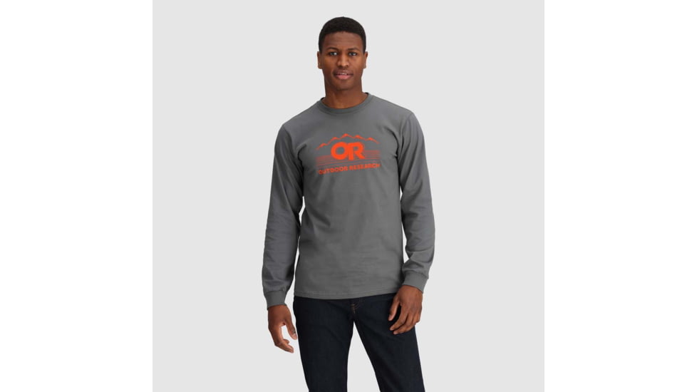 Outdoor Research OR Advocate Long Sleeve Tee, Charcoal/Spice, 2XL, 3005172624010
