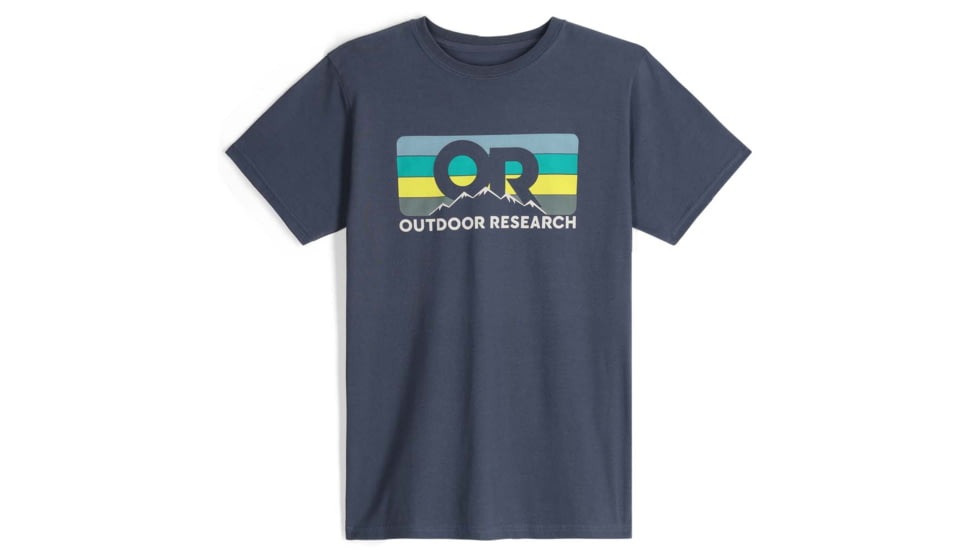 Outdoor Research OR Advocate Stripe T-Shirt, Naval Blue/Verdant, Large, 3002232621008