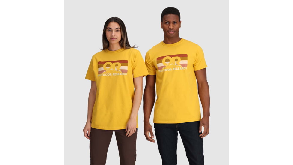 Outdoor Research OR Advocate Stripe T-Shirt, Saffron/Bronze, Large, 3002232620008