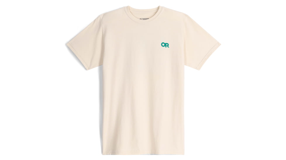 Outdoor Research OR Lockup Back Logo T-Shirt, Sand/Verdant, Medium, 2895462622007