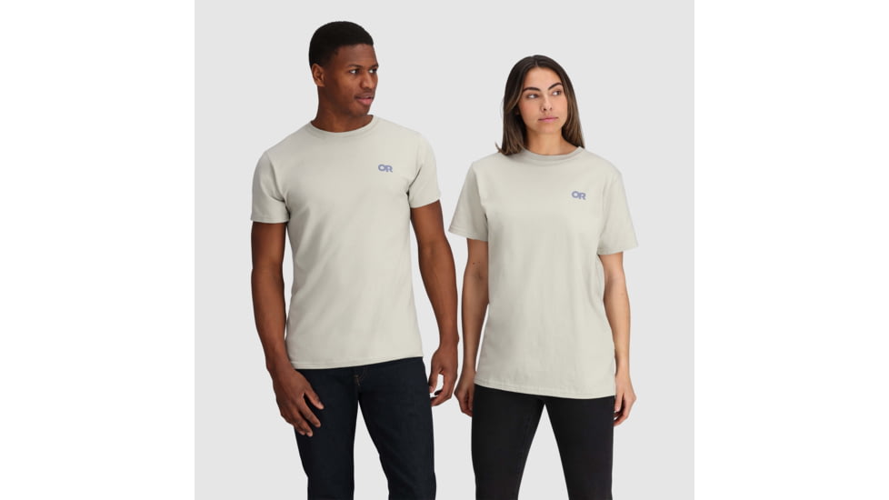 Outdoor Research OR Lockup Back Logo T-Shirt, Slate/Topaz, Small, 2895462623006