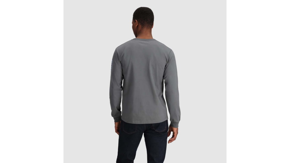 Outdoor Research OR Lockup Chest Logo Long Sleeve Tee, Charcoal/Topaz, Extra Large, 3002252625009