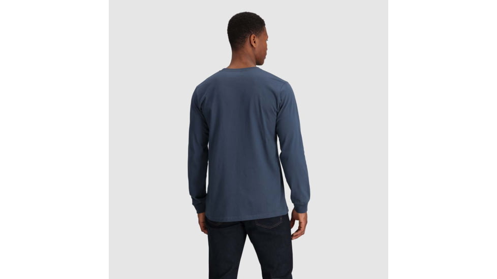 Outdoor Research OR Lockup Chest Logo Long Sleeve Tee, Naval Blue/Sulphur, Extra Large, 3002252416009