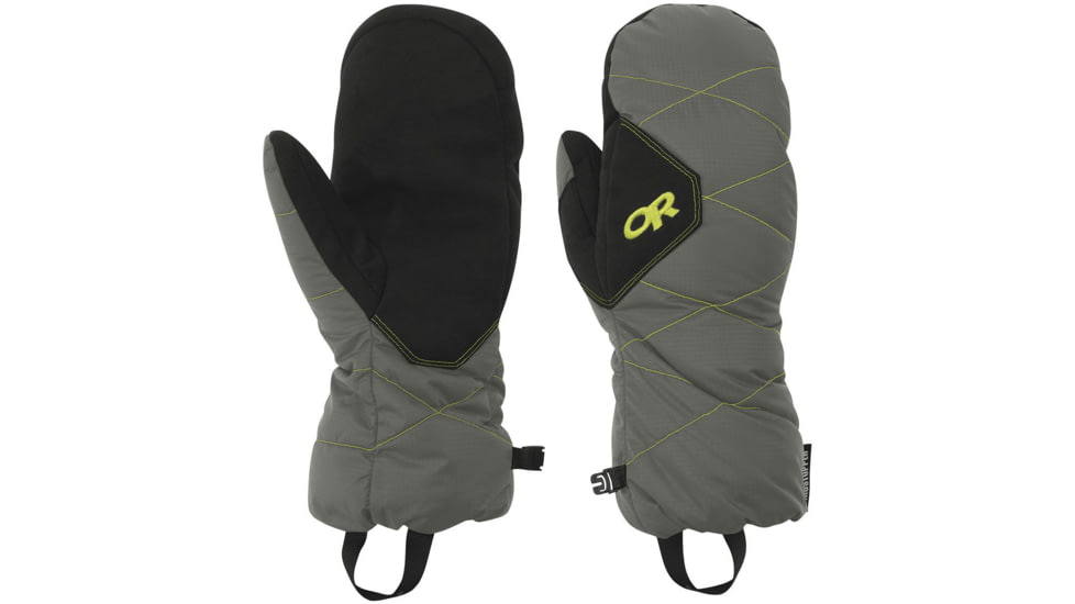 Outdoor Research Phosphor Mitts, Pewter/Lemongrass, Large, 2433550054008