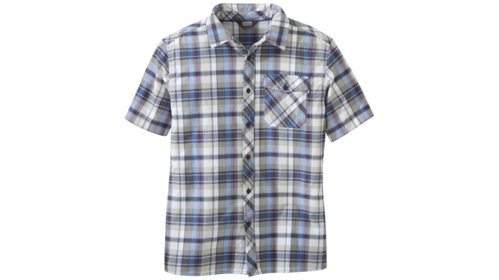 Outdoor Research Pale Ale Short Sleeve Shirt - Mens, Cobalt Large Plaid, Extra Large, 2646121503009