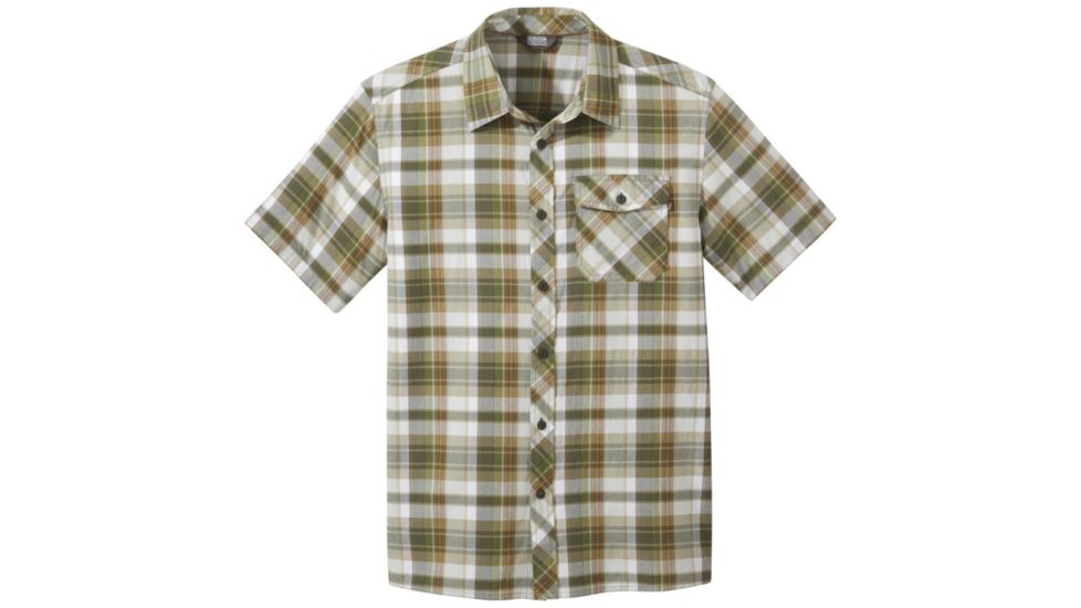 Outdoor Research Pale Ale Short Sleeve Shirt - Mens, Seaweed Large Plaid, Large, 2646121519008