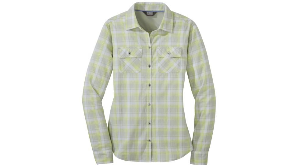 Outdoor Research Passage Long Sleeve Shirt - Womens, Alloy Plaid, Extra Small, 2692631499005