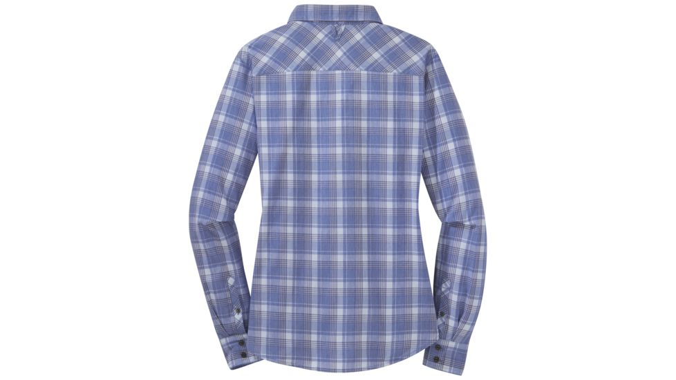 Outdoor Research Passage Long Sleeve Shirt - Womens, Hydrangea Plaid, Medium, 2692631509007