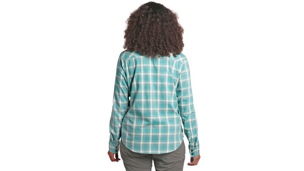Outdoor Research Passage Long Sleeve Shirt - Womens, Seaglass Plaid, Extra Small, 2692631517005