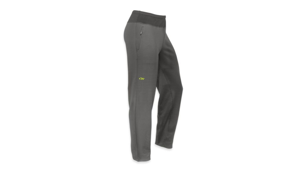 Outdoor Research Radiant Hybrid Tights - Men's-Pewter/Lemongrass-Regular Inseam-Small