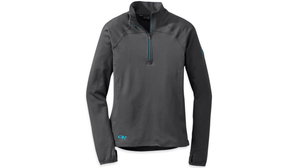 Outdoor Research Radiant LT Zip Top - Womens-Charcoal/Rio-Medium