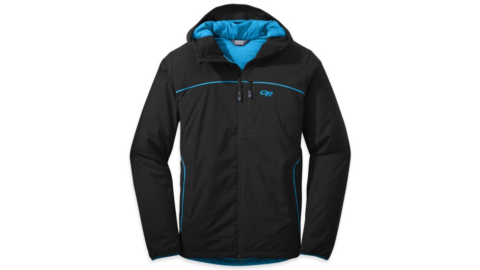 Outdoor Research Razoredge Hooded Jacket - Men's-Black/Tahoe-Medium