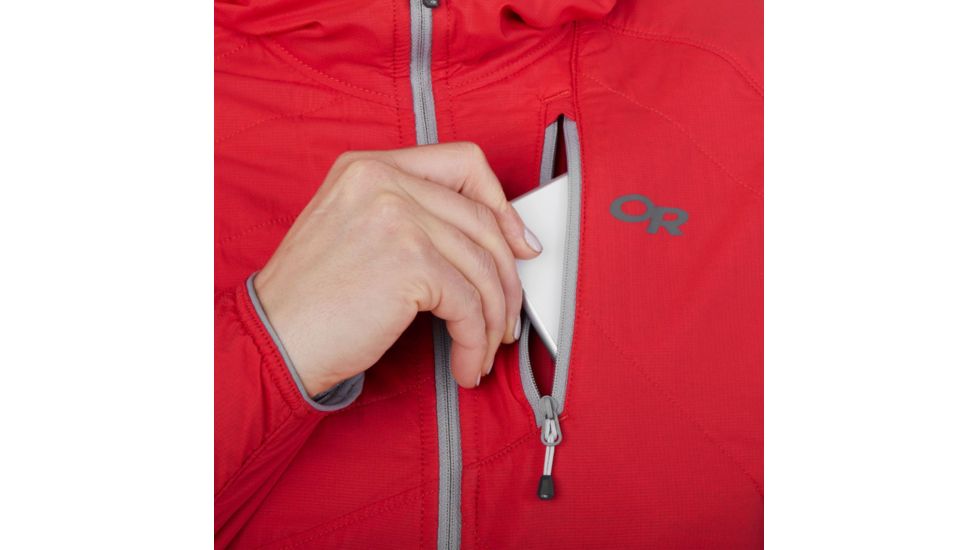 Outdoor Research Refuge Air Hooded Jacket - Womens, Teaberry, Small, 2714421578006