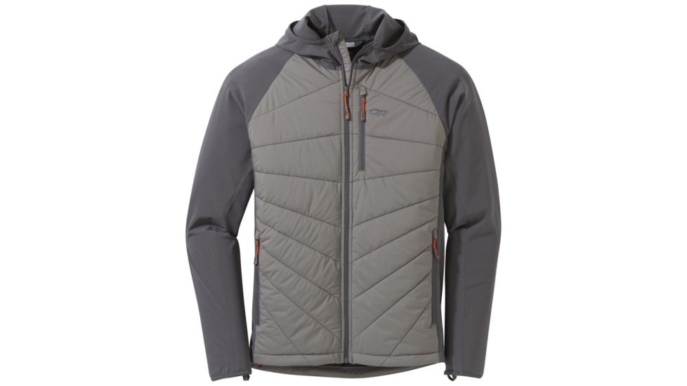 Outdoor Research Refuge Hybrid Hooded Jacket - Mens, Pewter/Storm, Small, 2691801352006