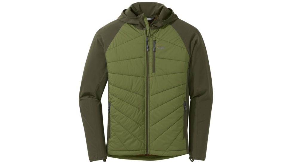 Outdoor Research Refuge Hybrid Hooded Jacket - Mens, Seaweed/Juniper, Small, 2691801466006