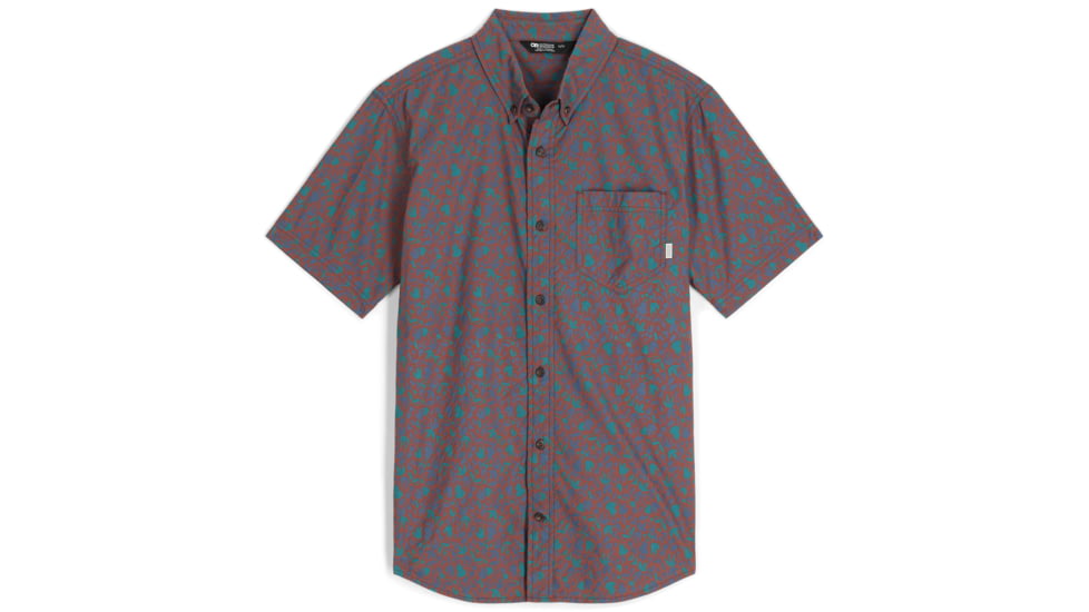 Outdoor Research Rooftop S/S Shirt - Men's, Brick Woodblock, XL, 3002482295009