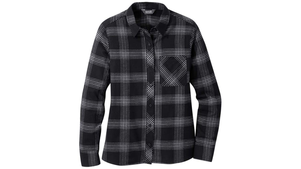 Outdoor Research Sandpoint Flannel Shirt - Womens, Bk Wh Plaid, Large, 2776101934008