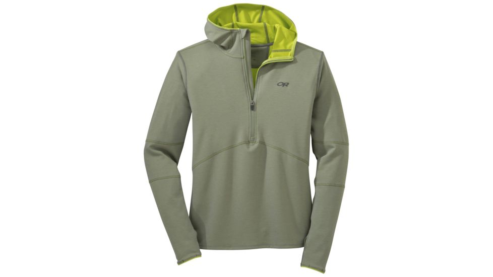 Outdoor Research Shiftup Half Zip Hoody - Men's-Pewter/Lemongrass-Medium