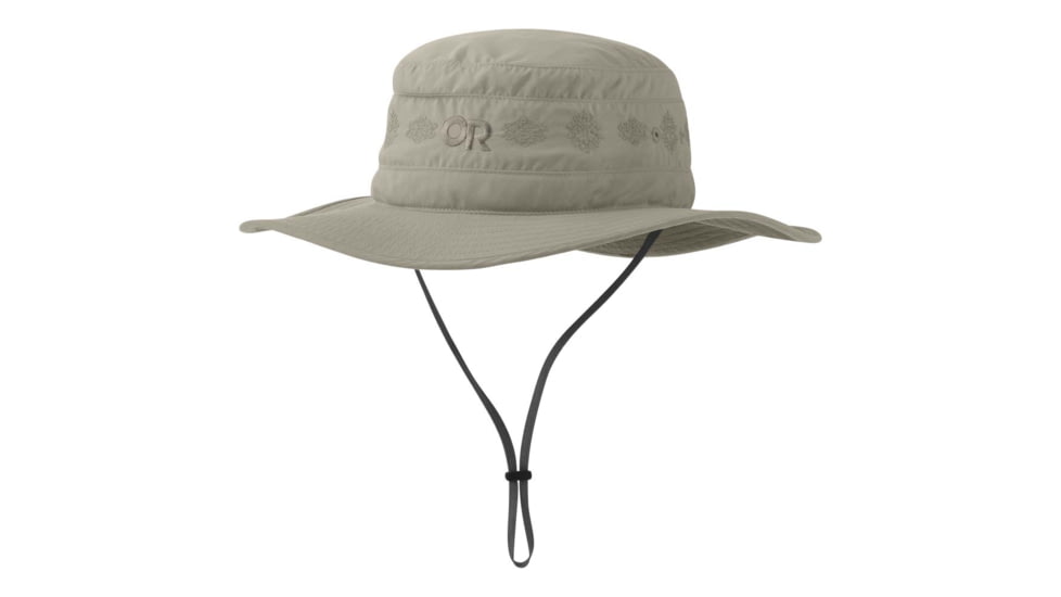 Outdoor Research Solar Roller Sun Hat - Women's, khaki/rice embroidery, Small, 2434422035006