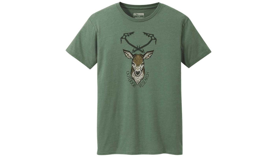 Outdoor Research Stag Axe Short Sleeve Tee - Mens, Juniper Hth, Small, 2778081484006