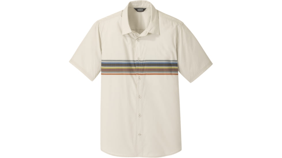 Outdoor Research Strata Short Sleeve Shirt - Mens, Sand Stripe, Extra Large, 2744251816009