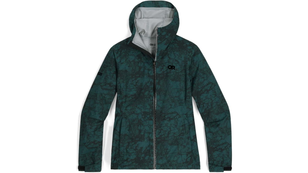 Outdoor Research Stratoburst Stretch Rain Jacket - Women's, Douglas Fir Print, Small, 3008942848006