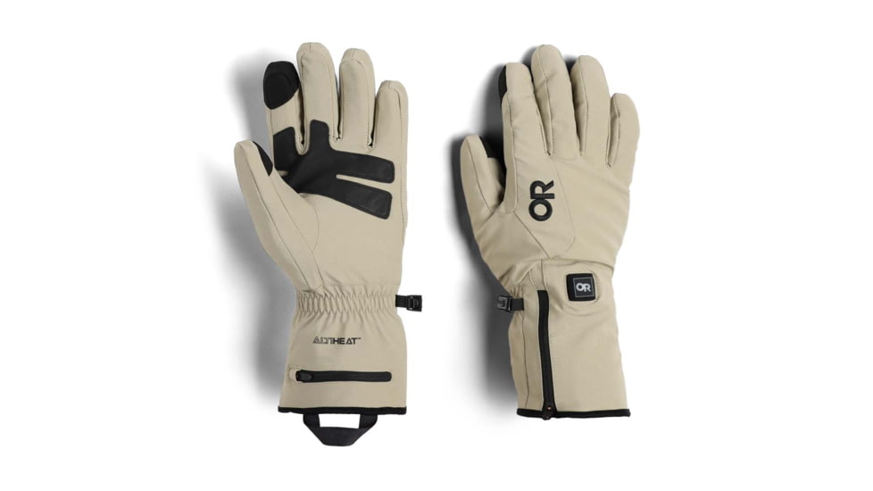 Outdoor Research Sureshot Heated Softshell Gloves - Mens, Pro Khaki, Large, 3000072291008