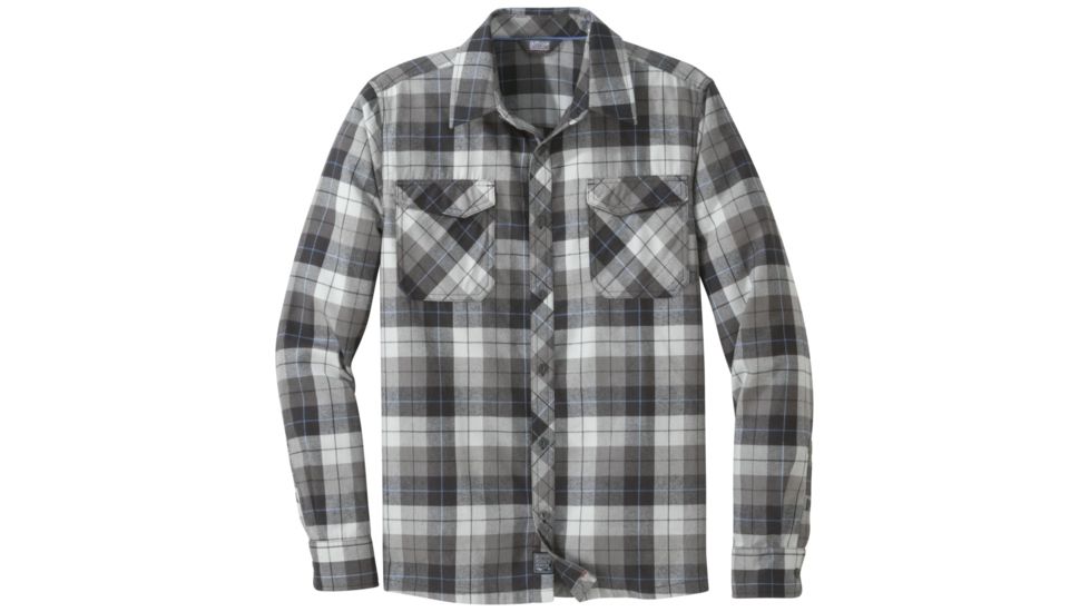 Outdoor Research Tangent II Long Sleeve Shirt - Mens, Black Plaid, Extra Large, 2681211107009