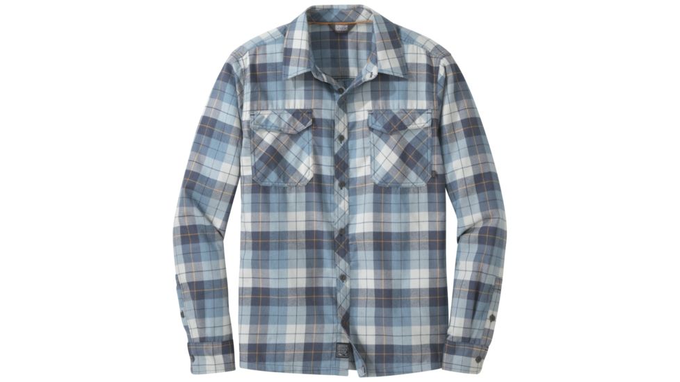 Outdoor Research Tangent II Long Sleeve Shirt - Mens, Naval Blue Plaid, Small, 2681211400006