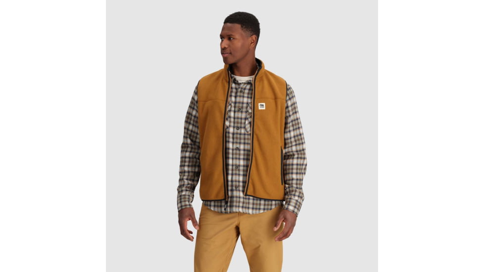 Outdoor Research Tokeland Fleece Vest - Mens, Bronze/Black, 2XL, 3006202519010